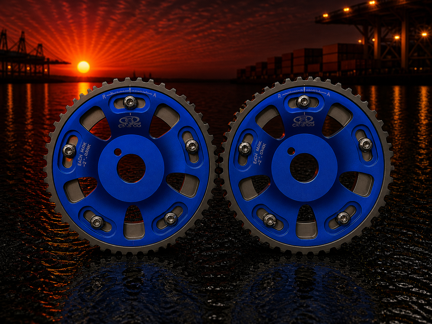 Turbo Works ADJUSTABLE CAM GEARS Toyota 1JZ 2JZ BLUE